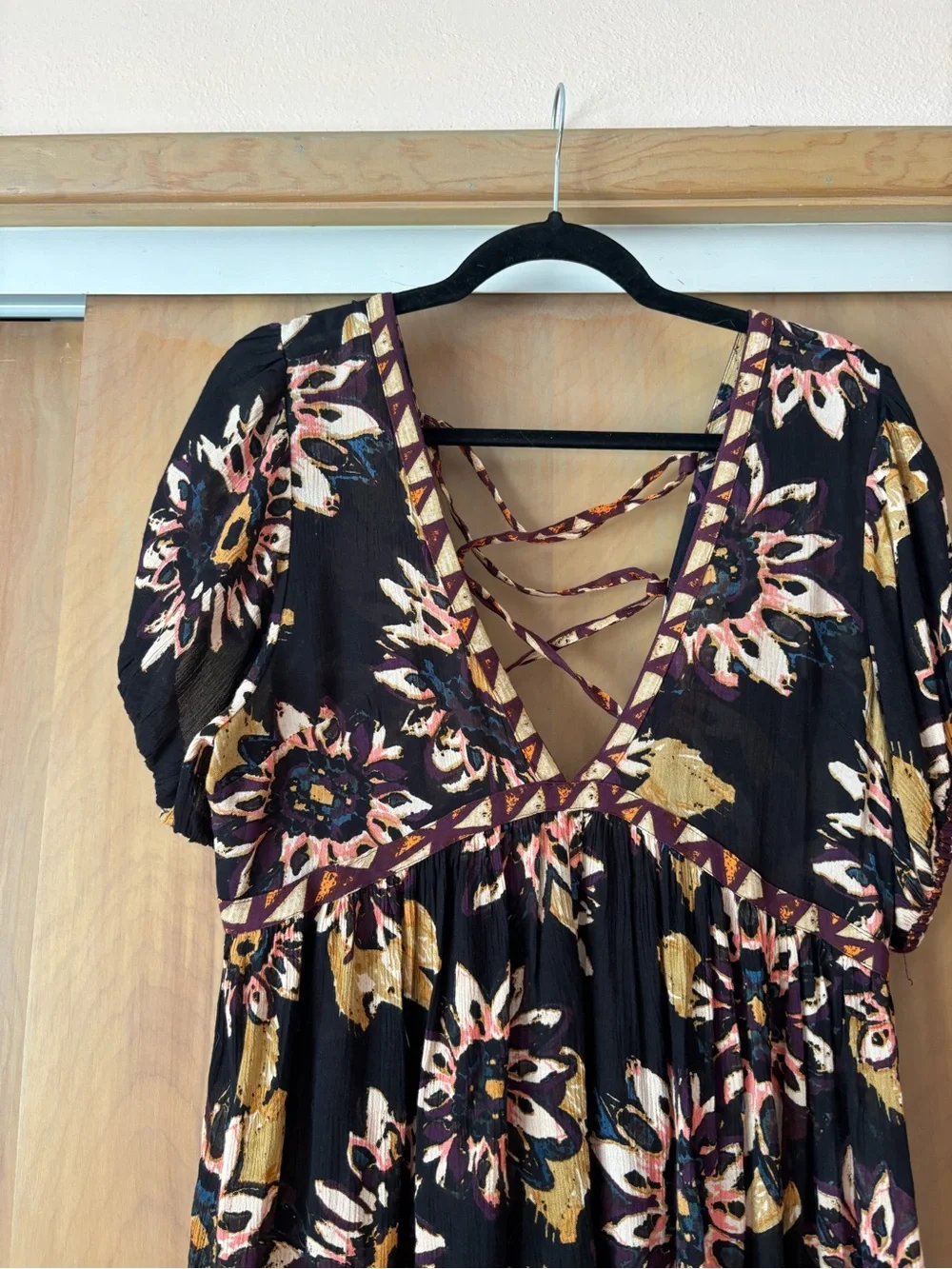 Free People Black Floral romper